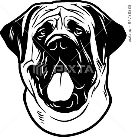 English Mastiff - Funny Dog, Vector File, Cut Stencil for Tshirt 94788888