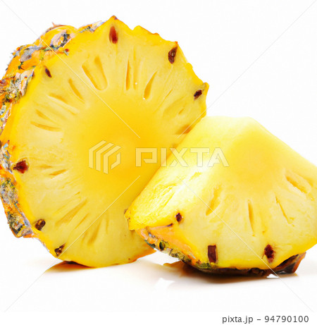Image of pineapple pieces isolated on white background Image of pineapple pieces isolated on white background 94790100