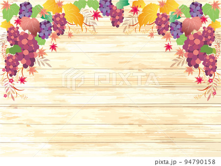 木目とぶどうフレーム 木目とぶどうフレーム 94790158