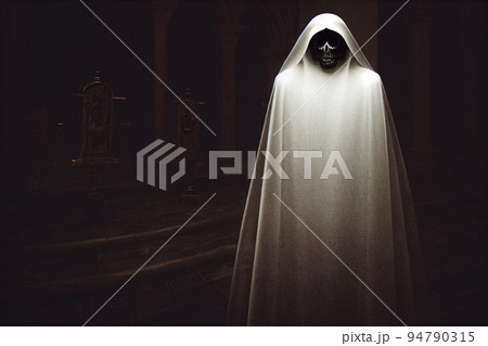 Halloween concept background of skeleton ghost in old Horror house. Halloween concept background of skeleton ghost in old Horror house. 94790315