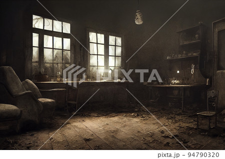 Inside horror house Halloween concept background. Spooky night wallpaper. Inside horror house Halloween concept background. Spooky night wallpaper. 94790320