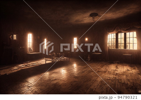 Inside horror house Halloween concept background. Spooky night wallpaper. 94790321