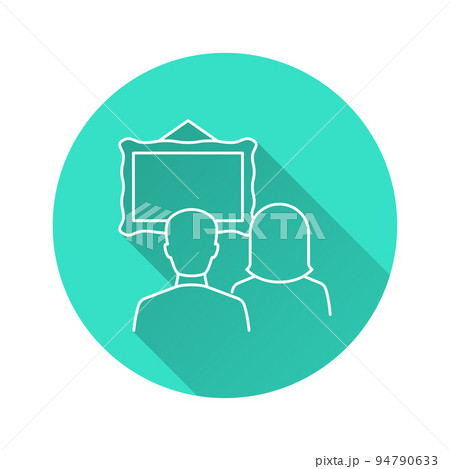 Art gallery icon with long shadow for graphic and web design. Art gallery icon with long shadow for graphic and web design. 94790633