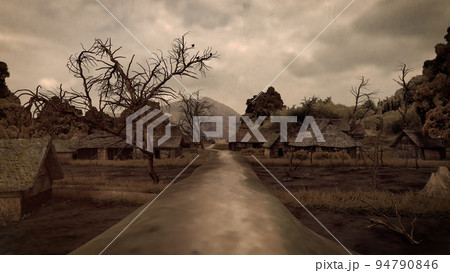 昔の貧しい農村の風景 昔の貧しい農村の風景 94790846