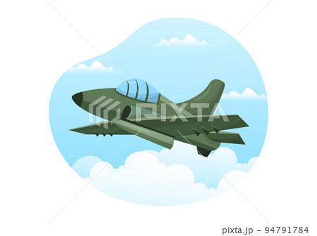 Military Army Force Template Hand Drawn Cute Cartoon Flat Illustration with Soldier, Weapon, Tank or Protective Heavy Equipment 94791784