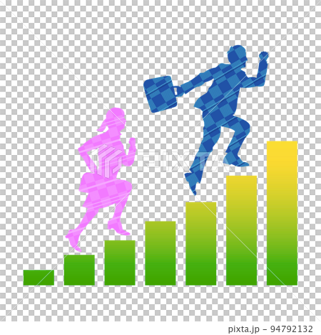 Illustration image of a member of society whose grades are improving Plaid pattern 94792132