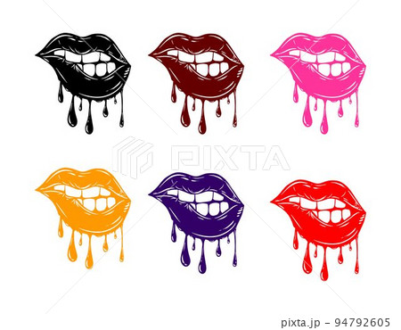 Set of Betting Lips with Color Vcetor  94792605