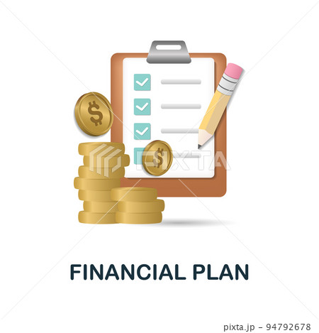 Financial Plan icon. 3d illustration from business plan collection. Creative Financial Plan 3d icon for web design, templates, infographics and more 94792678