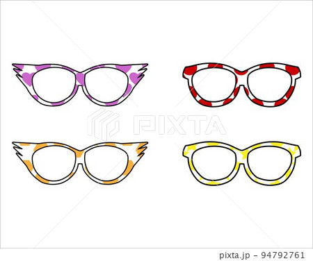 Set of Glasses with Shape Pattern Decoration Vector  94792761