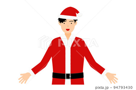 手を広げるサンタクロース姿の男性 94793430