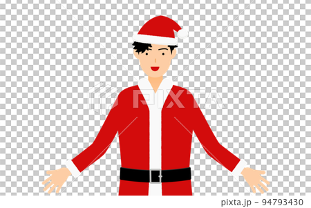 手を広げるサンタクロース姿の男性 94793430