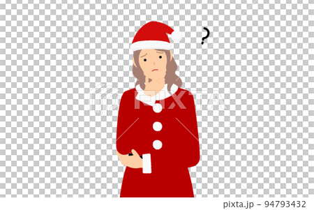 聖誕老人中的一個女人雙臂交叉思考 94793432
