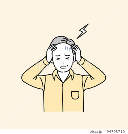 頭が痛い中年の男性 頭痛 脳梗塞 くも膜下出血 病気 症状 イラスト 頭が痛い中年の男性 頭痛 脳梗塞 くも膜下出血 病気 症状 イラスト 94793710