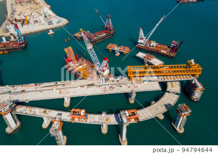 Cross harbor bridge under construction Cross harbor bridge under construction 94794644