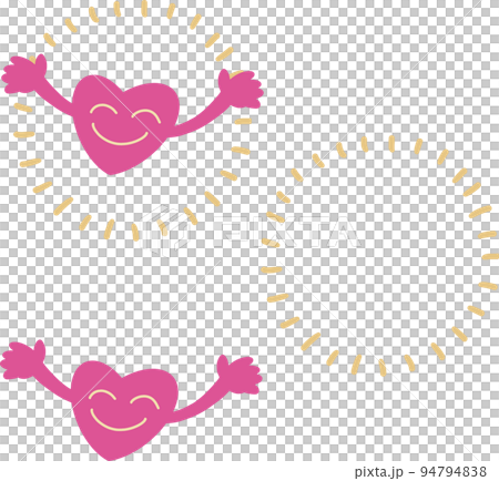 笑顔で両手を広げているハートのイラストの素材 笑顔で両手を広げているハートのイラストの素材 94794838