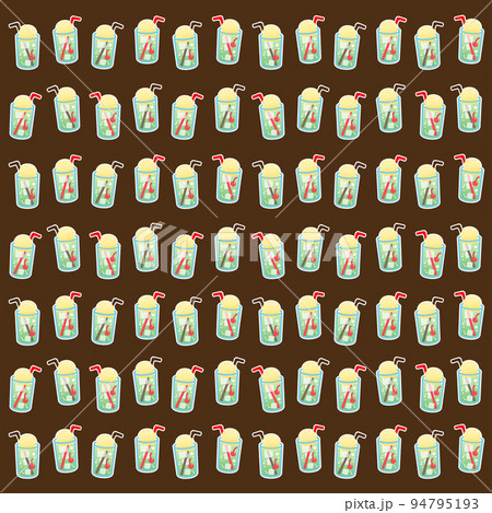 シンプルポップなクリームソーダの模様正方形型その3 94795193