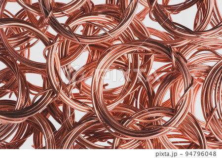 Copper wire scrap isolated on white background 94796048