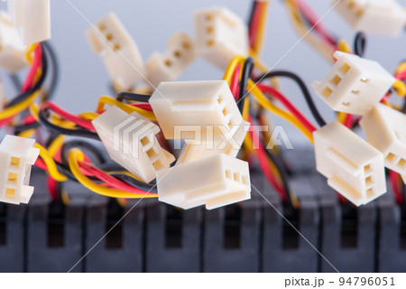 Electrical Connector Plug with Wires Cables Close-up 94796051