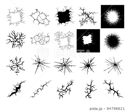 Set of cracks. Vector illustration 94796621
