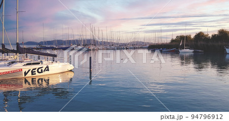 Marina in Blue hour, after sunset beautiful sea and sky Marina in Blue hour, after sunset beautiful sea and sky 94796912