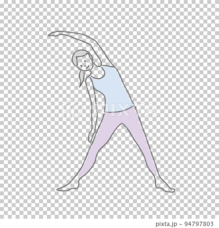 ストレッチをする女性のイラスト 94797803