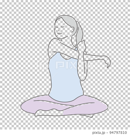 Illustration of a woman stretching Illustration of a woman stretching 94797810