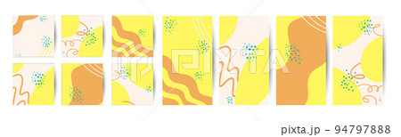 Vector set of templates for instagram, social networks, postcards and posters. Abstract backgrounds. Bright yellow and orange colors Vector set of templates for instagram, social networks, postcards and posters. Abstract backgrounds. Bright yellow and orange colors 94797888