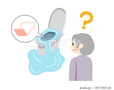 パットがつまったトイレ パットがつまったトイレ 94799510