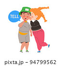 Little Girl Telling Boy Secret Learning English Word Vector Illustration 94799562