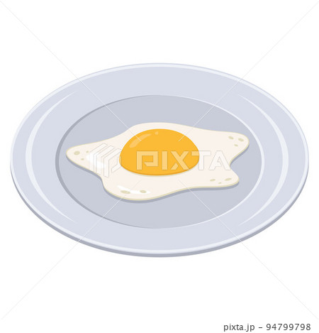fried egg on a plate, color vector illustration in cartoon style fried egg on a plate, color vector illustration in cartoon style 94799798