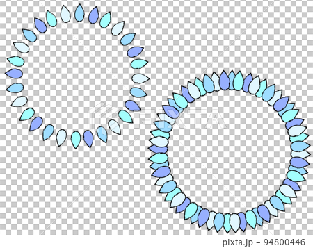 ドロップ型フラワー、ラウンドフレームセット、青い雫 ドロップ型フラワー、ラウンドフレームセット、青い雫 94800446