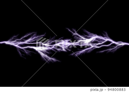 Thunder lightning bolts isolated on black background, abstract electric concept Thunder lightning bolts isolated on black background, abstract electric concept 94800883