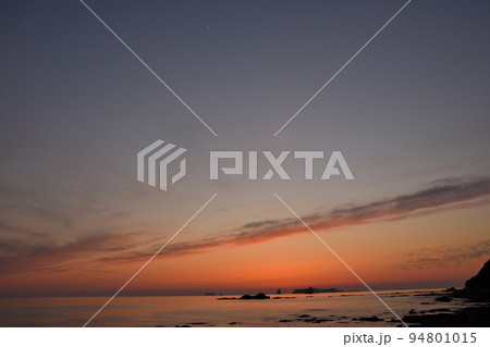五島灘、角力灘、大角力の夕景 94801015