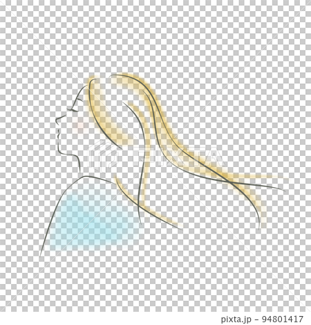 Female illustration looking up feeling the wind blue / no vector Female illustration looking up feeling the wind blue / no vector 94801417