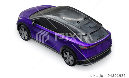 violet electric SUV car of the new generation on a white background. 3d rendering. 94801925
