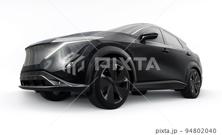 Black electric SUV car of the new generation on a white background. 3d rendering. 94802040