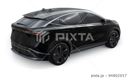 Black electric SUV car of the new generation on a white background. 3d rendering. 94802057