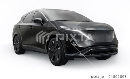 Black electric SUV car of the new generation on a white background. 3d rendering. 94802063