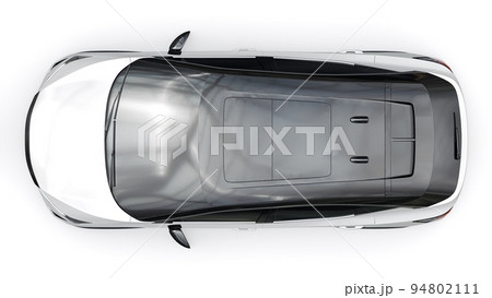 White electric SUV car of the new generation on a white background. 3d rendering. 94802111