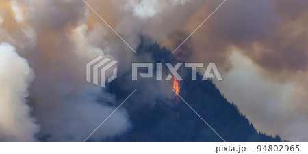 BC Forest Fire and Smoke over the mountain near Hope BC Forest Fire and Smoke over the mountain near Hope 94802965