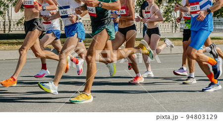 group runners athletes running city marathon group runners athletes running city marathon 94803129