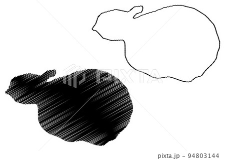 Eva-Liv island (Russia, Russian Federation, Franz Josef Land archipelago) map vector illustration, scribble sketch Yeva-Liv map 94803144