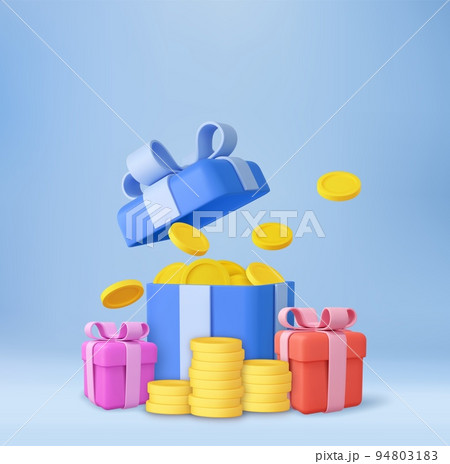 3D open gift box surprise 94803183