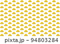 Yellow fan pattern for design work. The yellow fan pattern has a seamless repeating bottom hanging pattern for the design background.  94803284
