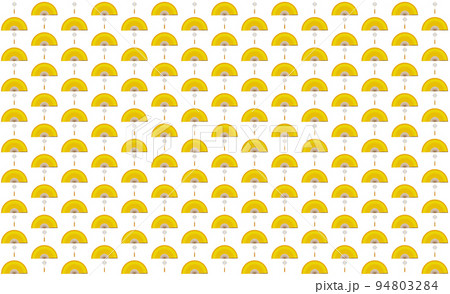 Yellow fan pattern for design work. The yellow fan pattern has a seamless repeating bottom hanging pattern for the design background.  94803284