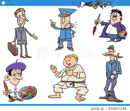 cartoon people characters and their occupations set cartoon people characters and their occupations set 94803286