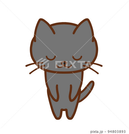 丁寧にお辞儀をする黒猫のイラスト素材 [94803893] - PIXTA
