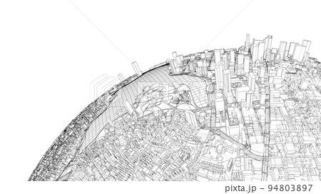 3d city sphere. Vector rendering of 3d 94803897