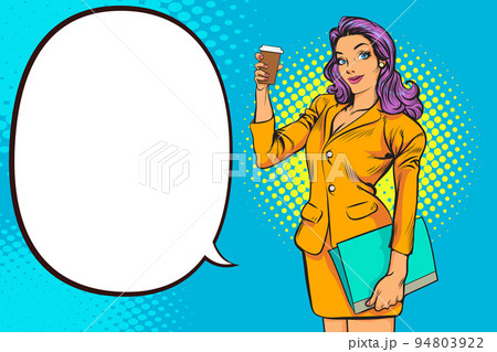 surprised Beautiful young woman show drink beverage coffee 22 94803922