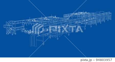 Sketch of industrial equipment. Vector 94803957